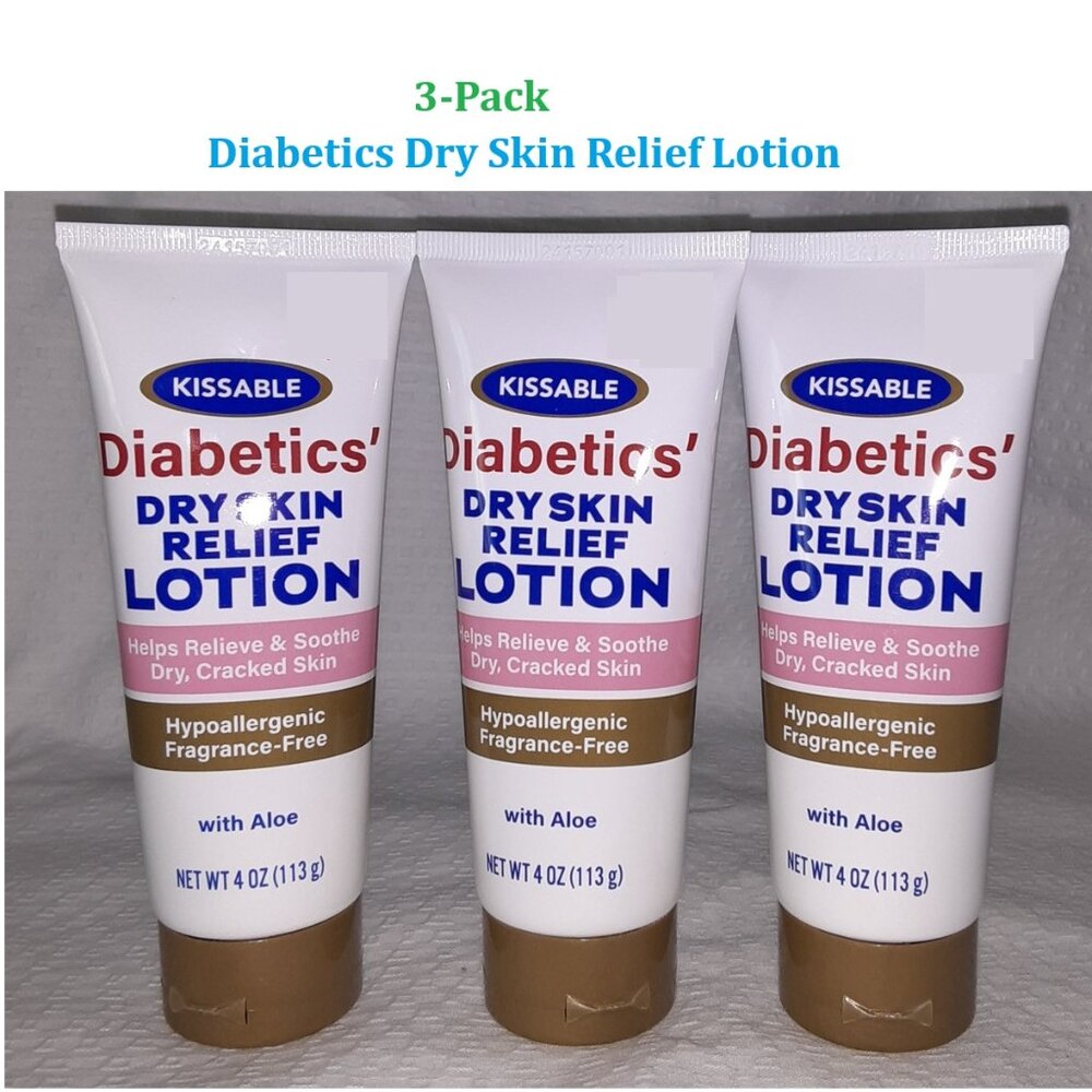 Diabetics Dry Skin Relief Lotion with Aloe (3 Pack) Relieves & Soothes Dry Crack